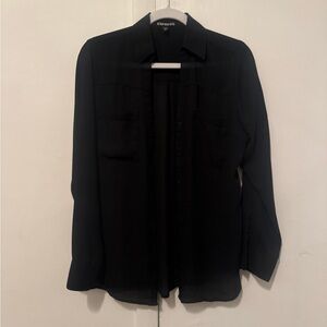 Express black portofino sheer button down